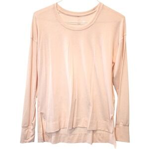 All in Motion Womens Long Sleeve Activewear Top Peach Thumbhole Cuffs Small NWT